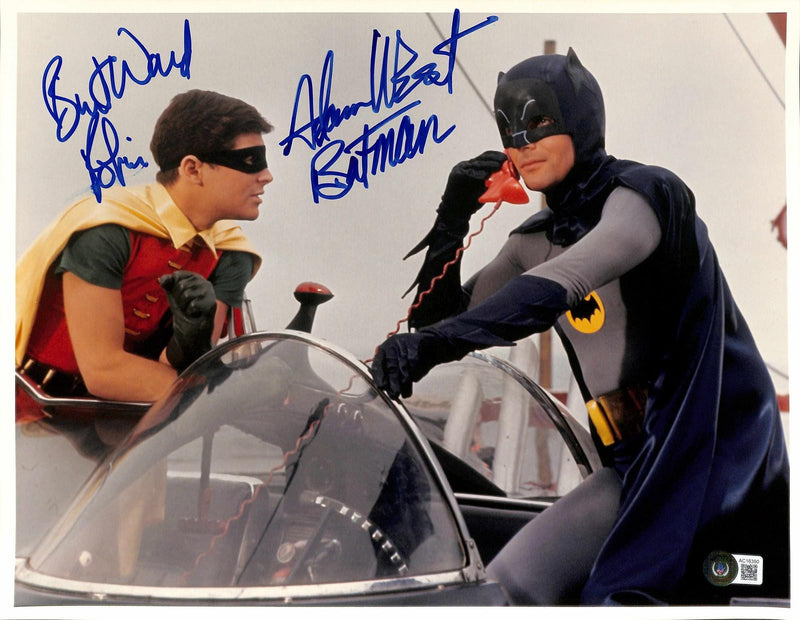 Adam West & Burt Ward Signed Batman and Robin Photo 11x14 Beckett LOA0
