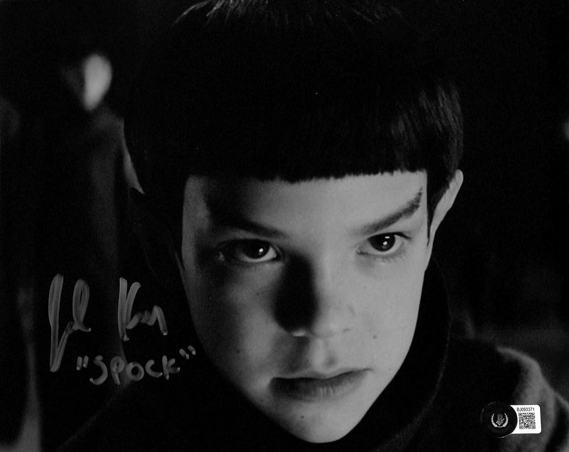 Jacob Kogan Signed Star Trek Photo 8x10 Inscribed "Young Spock" Beckett0