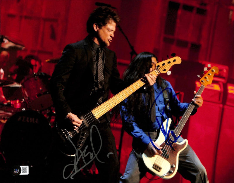 Jason Newsted & Robert Trujillo Signed Metallica Concert Photo  11x14 Beckett0