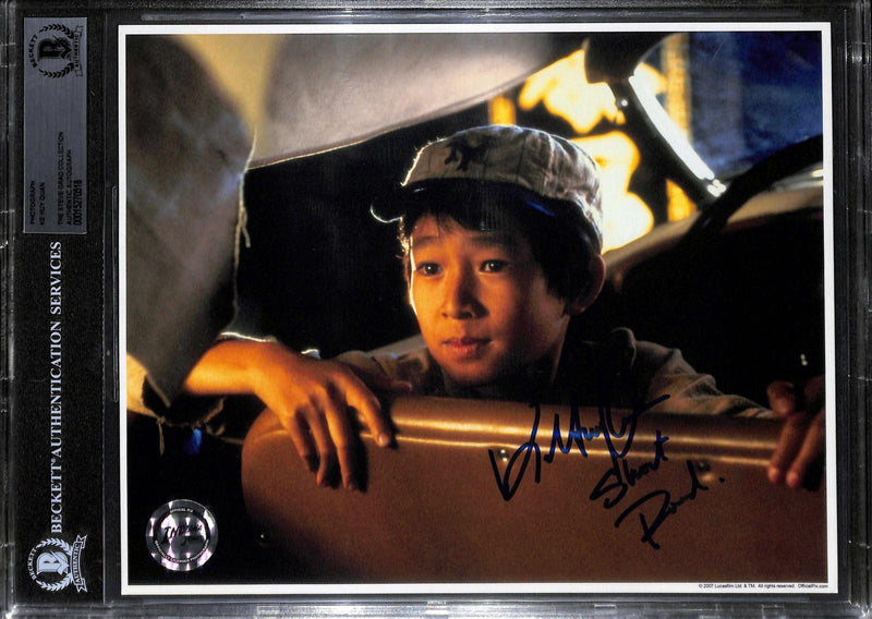 Ke Huy Quan "Short Round" Signed Indiana Jones 8x10 Photo (OP) Beckett0