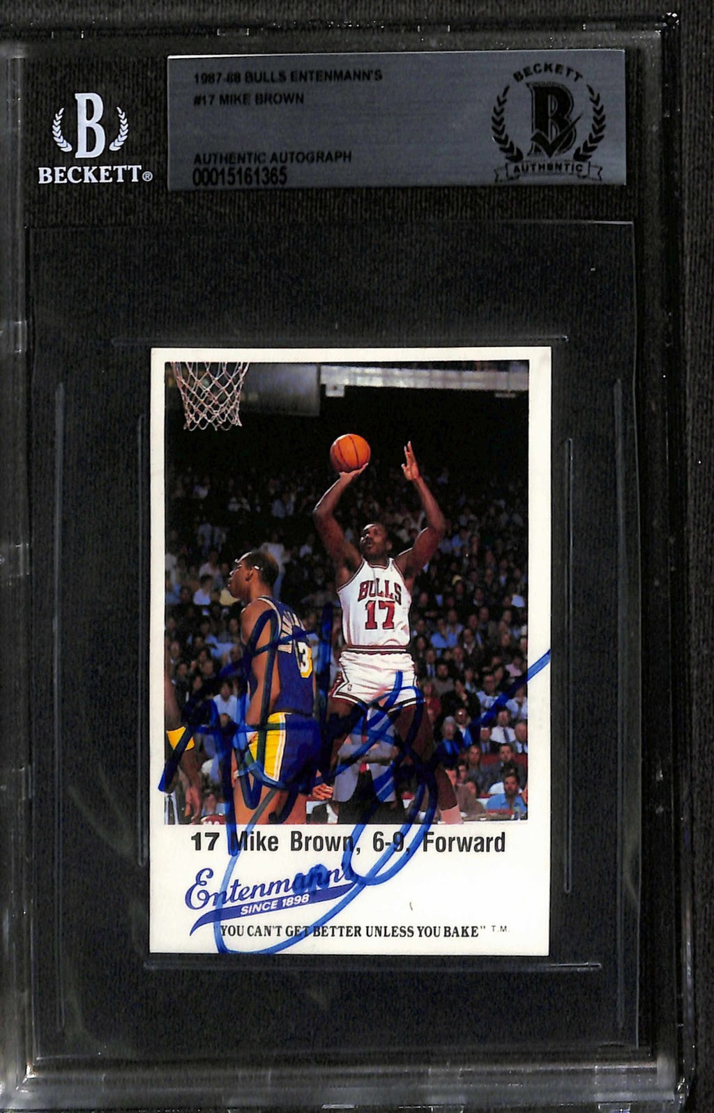 Mike Brown Signed 1987-88 Bulls Entenmann’s Trading Card BECKETT0