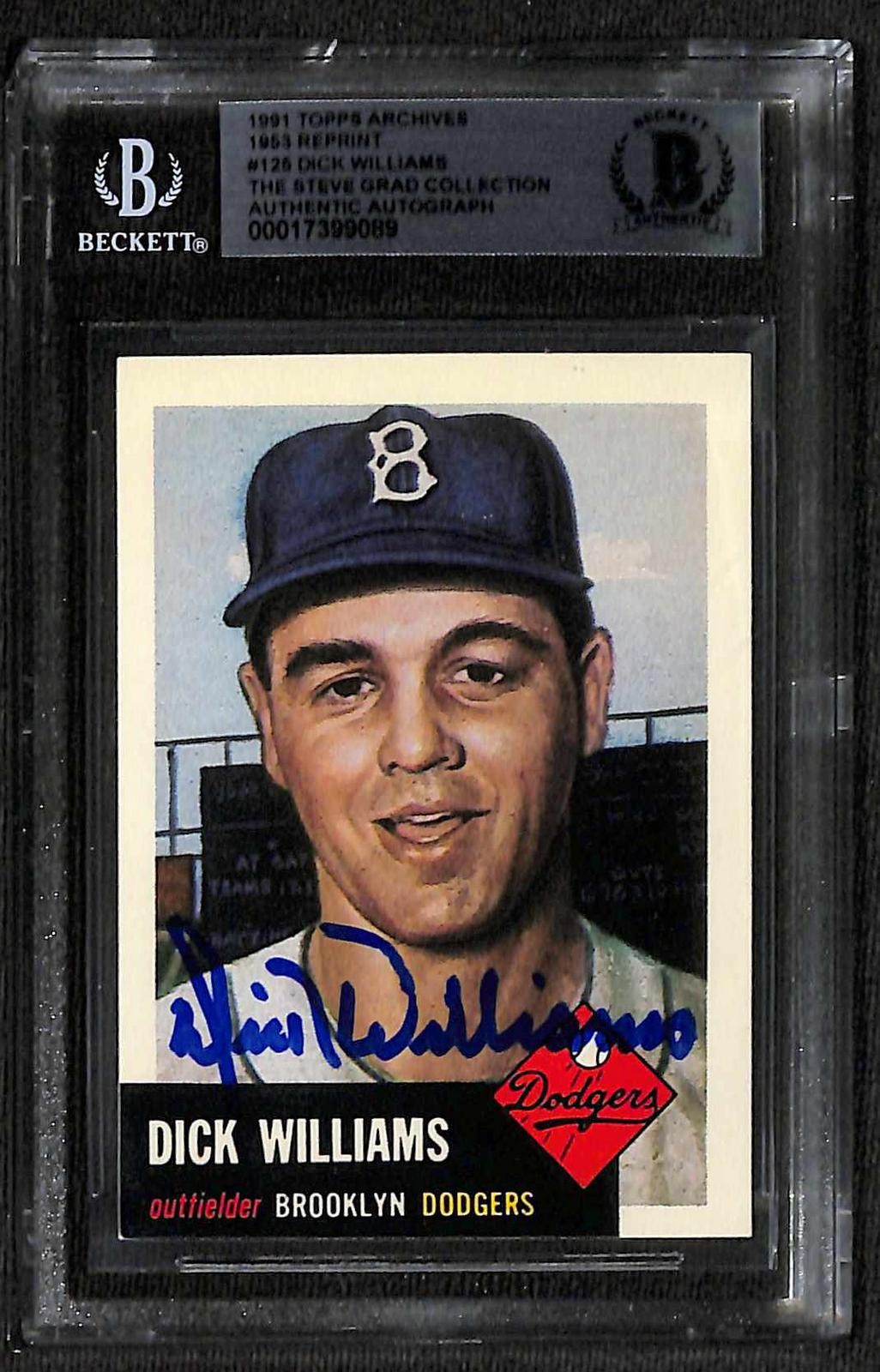 Dick Williams Signed 1991 Topps Archives 1953 Reprint Dodgers Card Beckett0