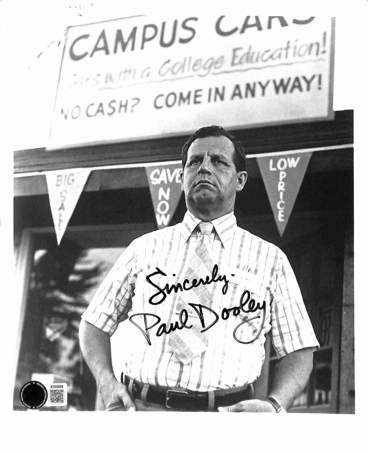 Paul Dooley Signed Breaking Away Photograph 8x10 Beckett Authenticated0