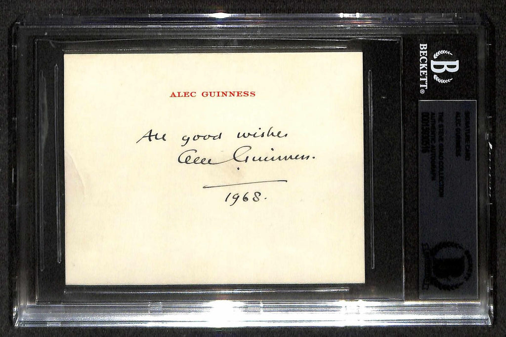 Alec Guinness Obi-Wan Kenobi Signed 1968 Autograph Index Card Beckett0