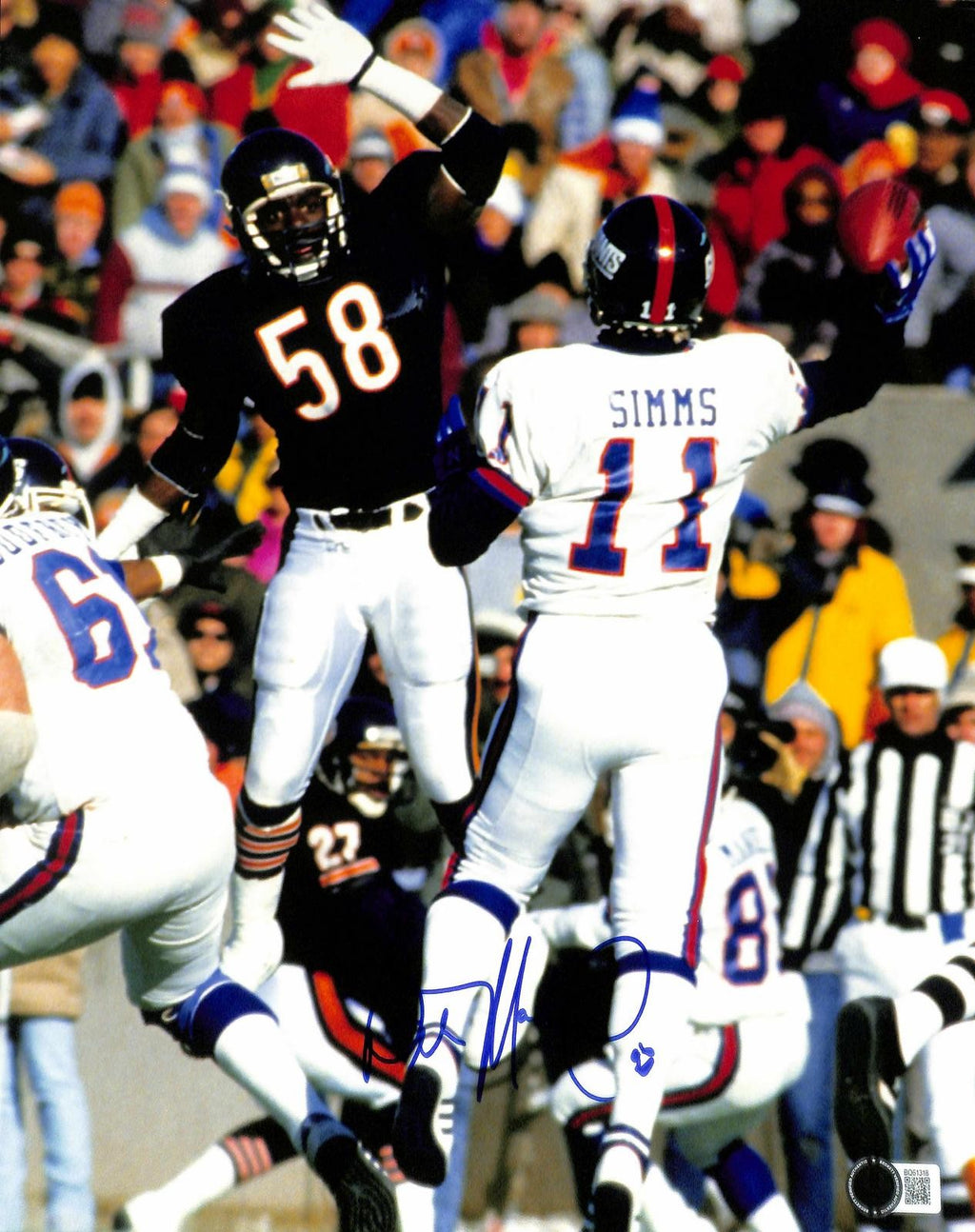 Wilber Marshall Signed 1985 Chicago Bears 11x14 Photo Beckett Authenticated0
