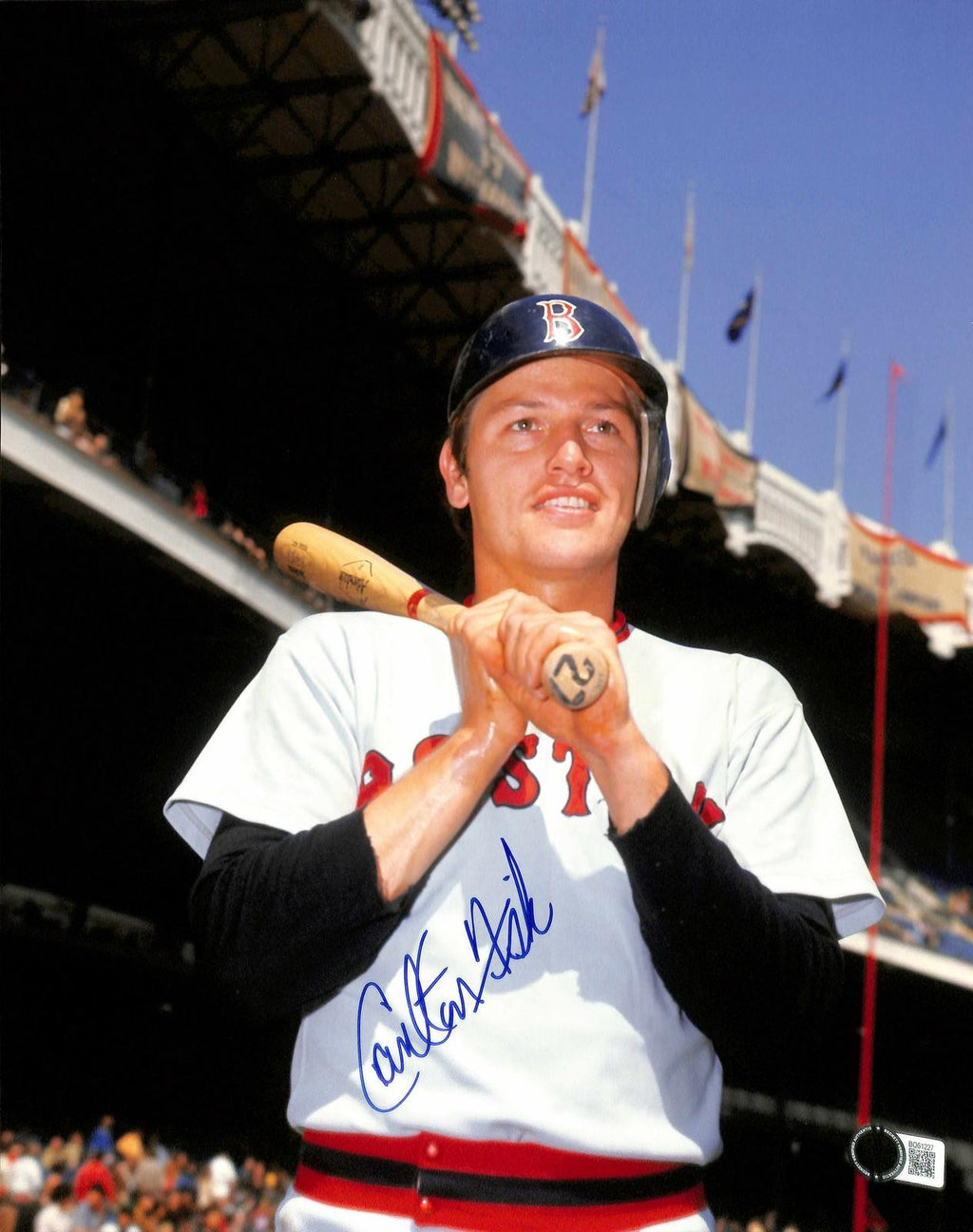 Carlton Fisk Signed Boston Red Sox 11x14 Photo Beckett Authenticated0