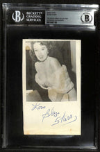 Blaze Starr Signed 3x5 Index Card Beckett Slab Autograph0