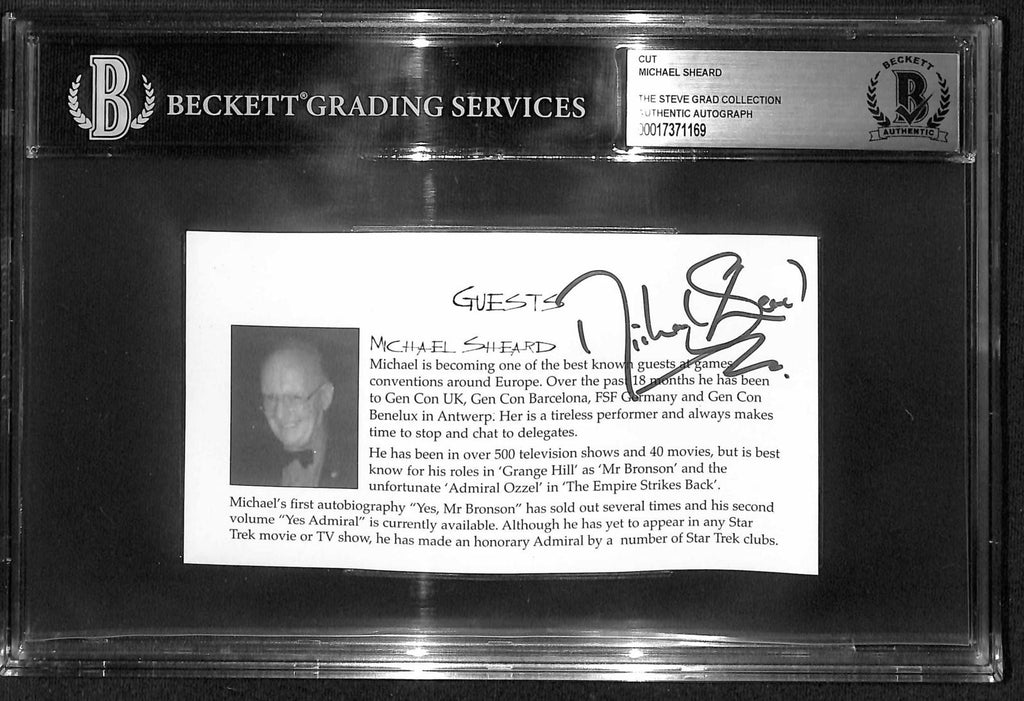 Michael Sheard Admiral Ozzel Star Wars ESB Signed Guest Bio Cut Beckett0