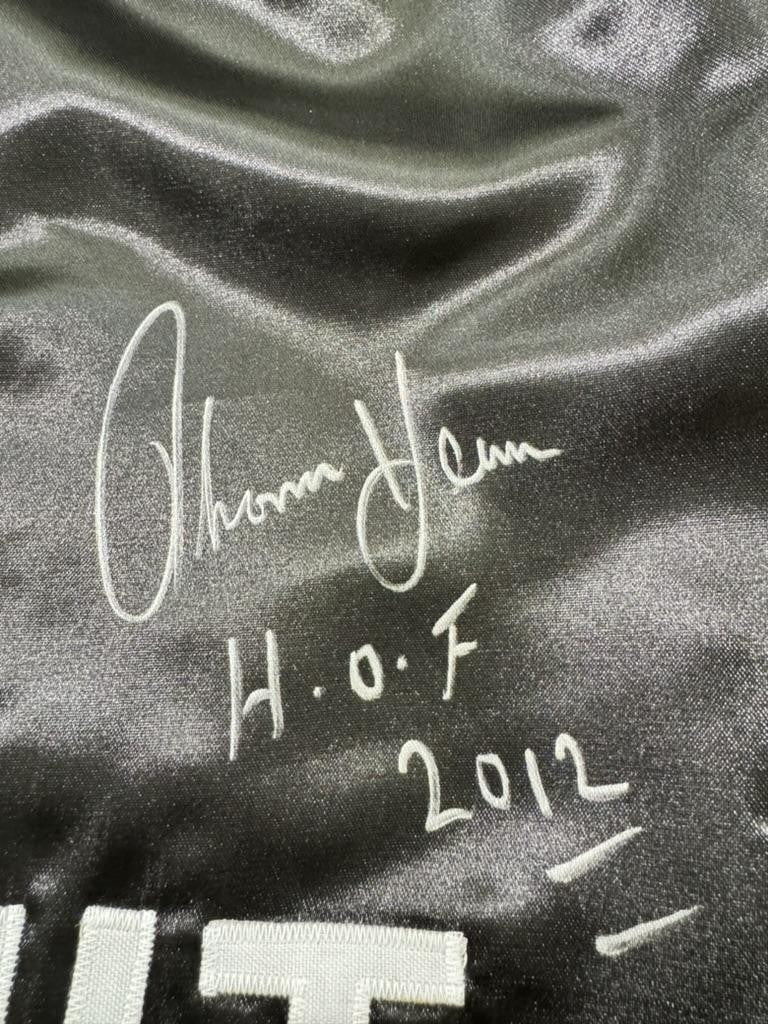 Thomas Hearns Signed "Hit Man" Boxing Trunks Insc "HOF 12" Beckett LOA1