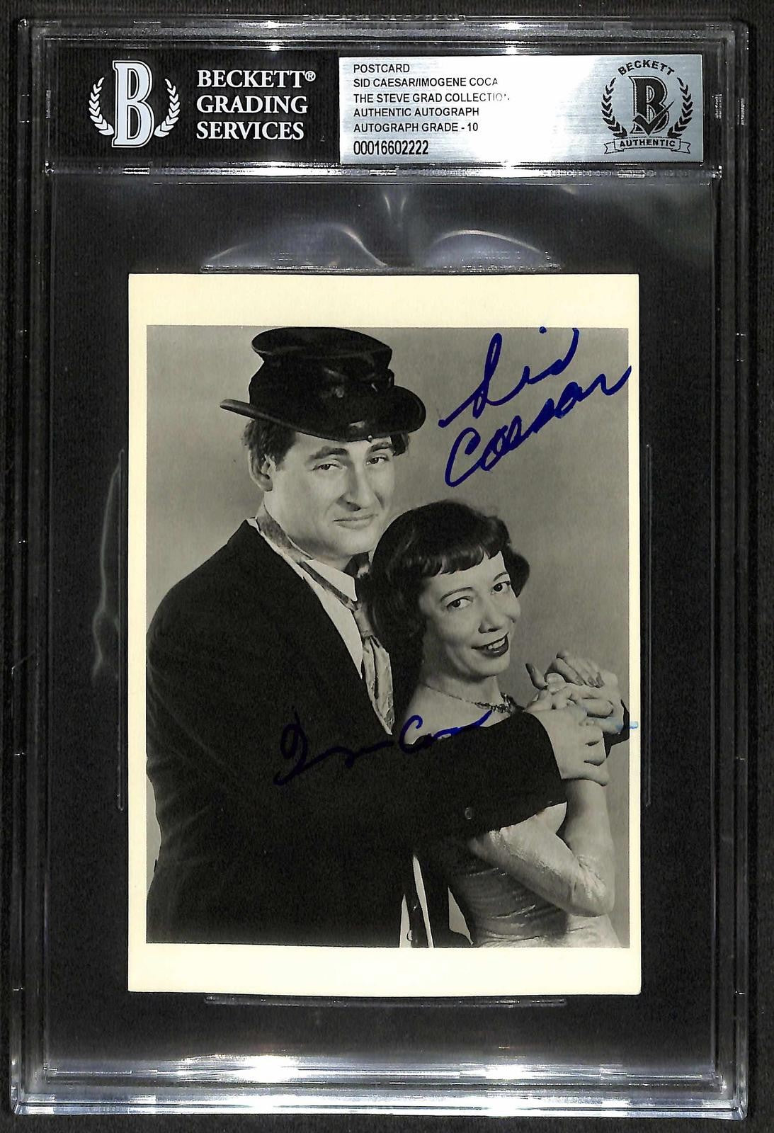 Sid Caesar & Imogene Coca Signed PIn-Person postcard Beckett Auto 100