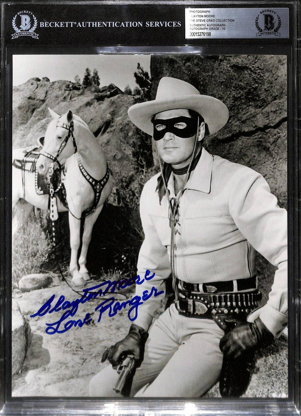 Clayton Moore Signed Lone Ranger 8x10 Photo Auto 10 BECKETT0