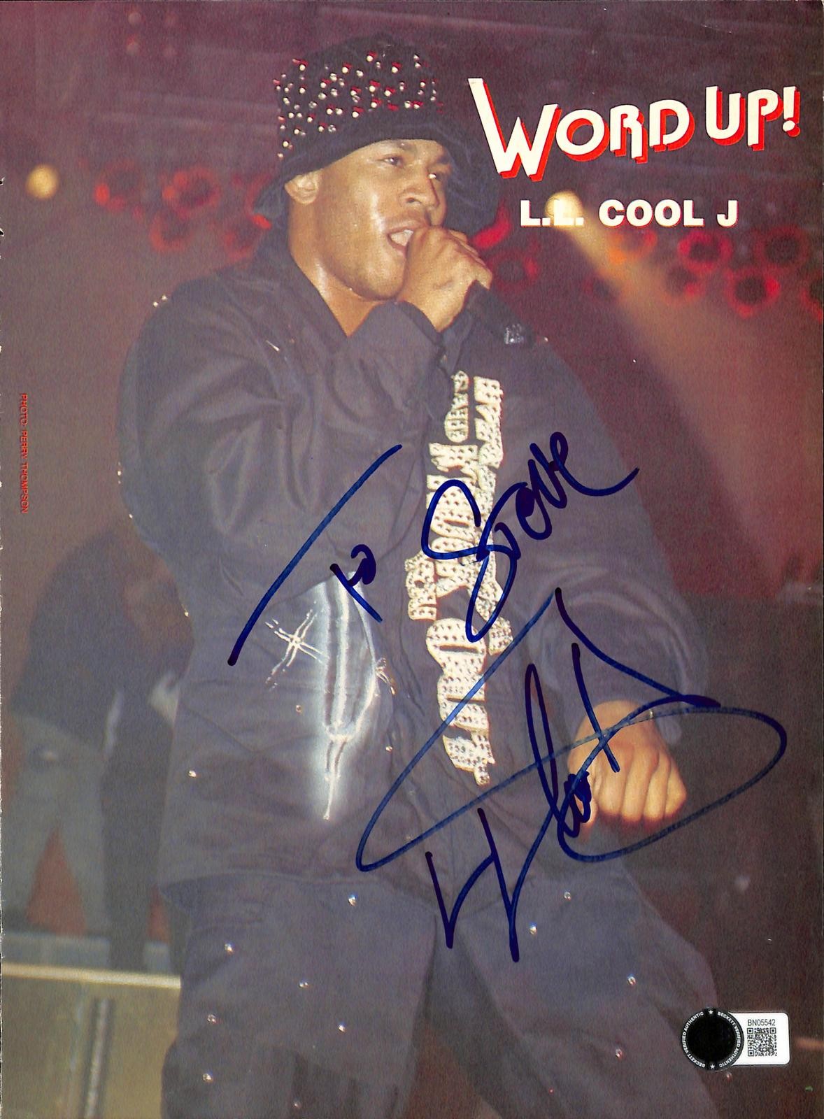 LL Cool J Signed Word Up Magazine Photo Beckett Authenticated0