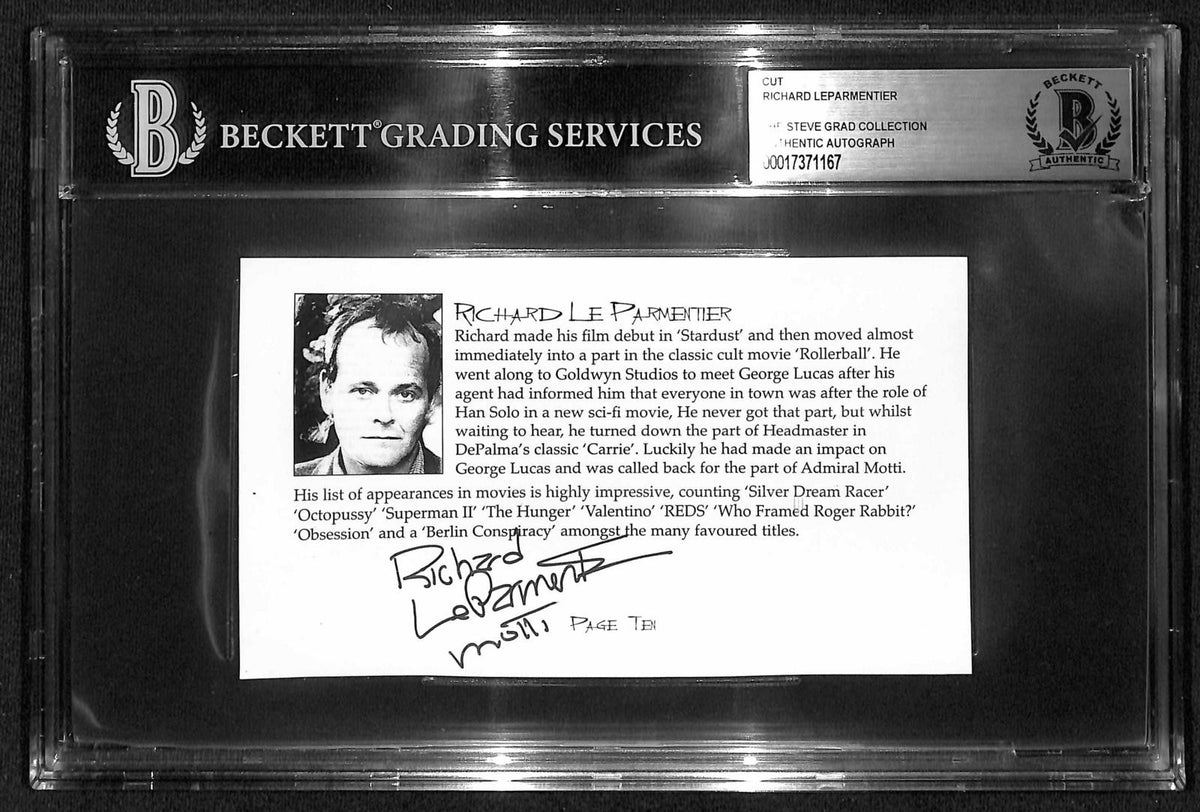Richard LeParmentier Signed Cut Star Wars Admiral Motti Beckett0