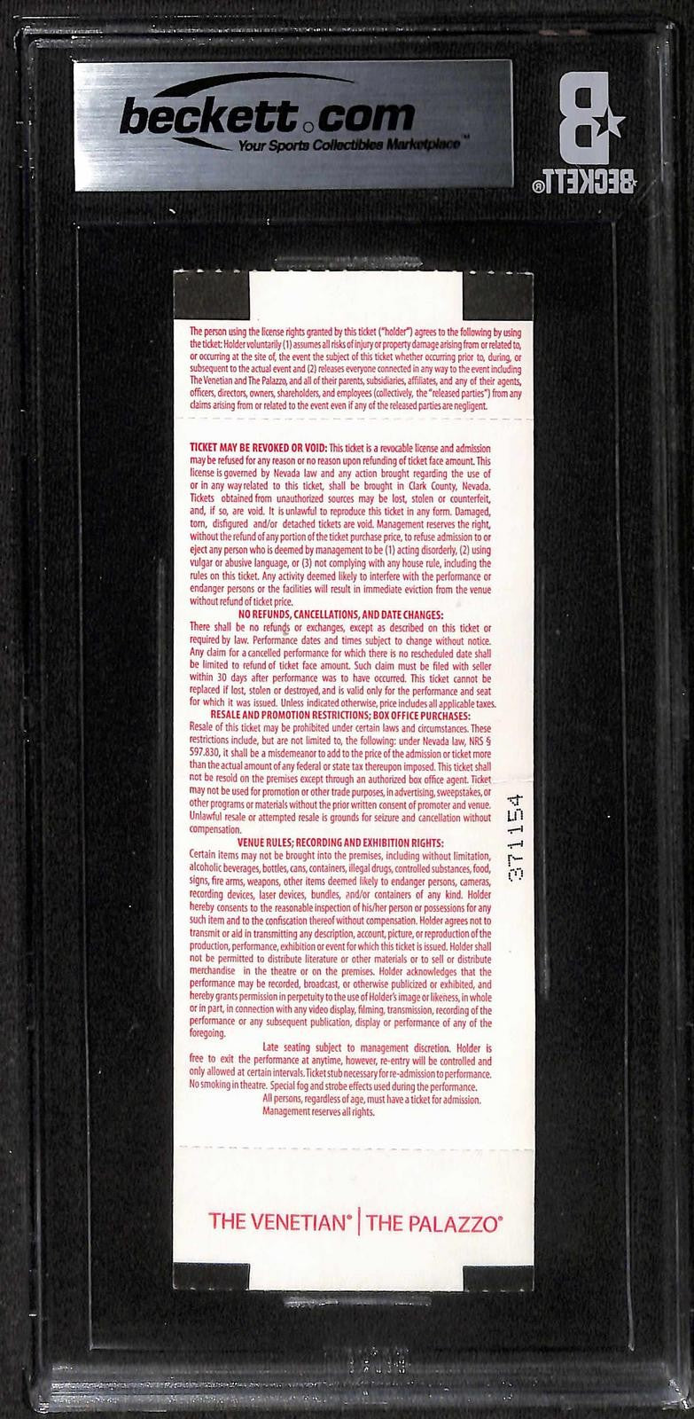 Billy Gibbons Signed ZZ Top 50th Anniversary Tour Ticket Beckett Slab1