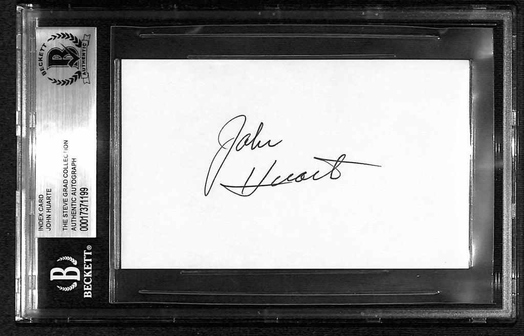 John Huarte Heisman Trophy Winner Signed Index Card Beckett Slab0