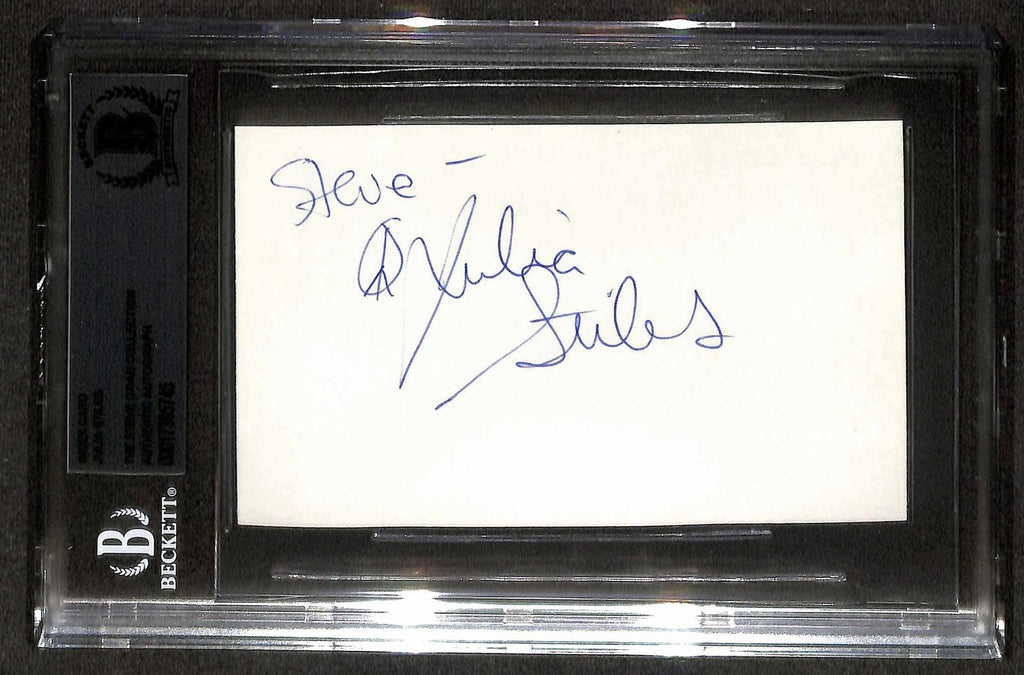 Julia Stiles Signed Index Card BECKETT0