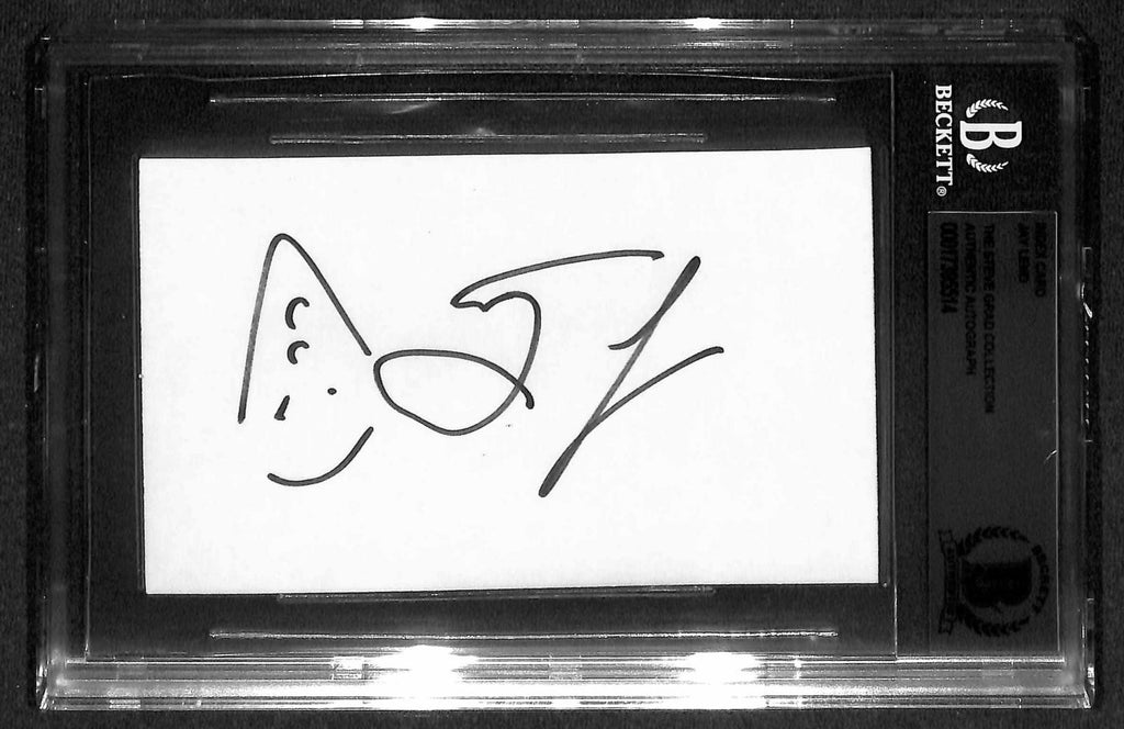 Jay Leno Signed Index Card Beckett Slab0