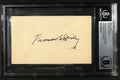 Thomas E. Dewey NY Governor Signed Index Card Beckett Autograph0