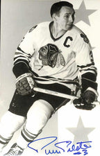 Pierre Pilote Signed Chicago Blackhawks Postcard Beckett Authenticated0
