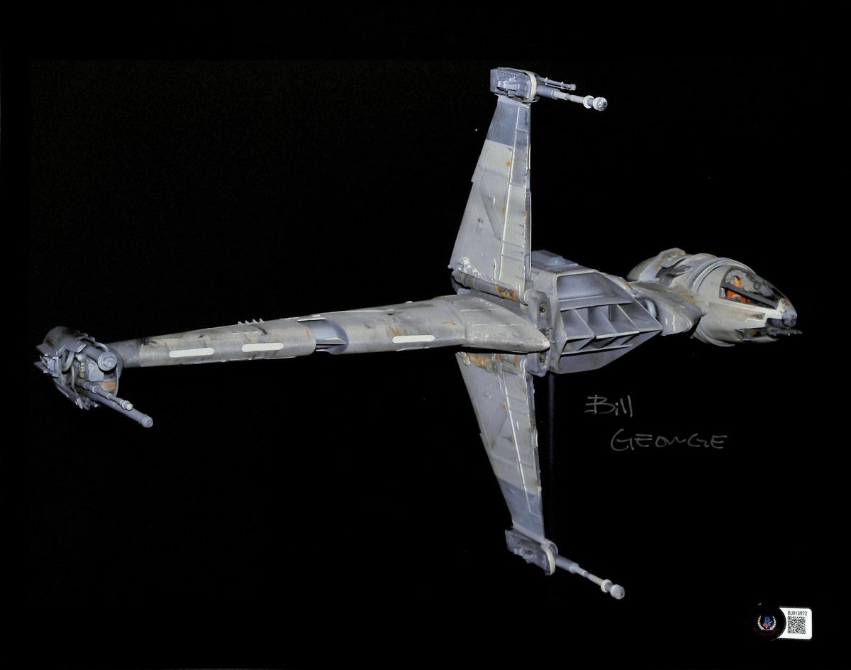 Bill George Signed B-WING Star Wars ROTJ ILM 11x14 Photo Beckett0