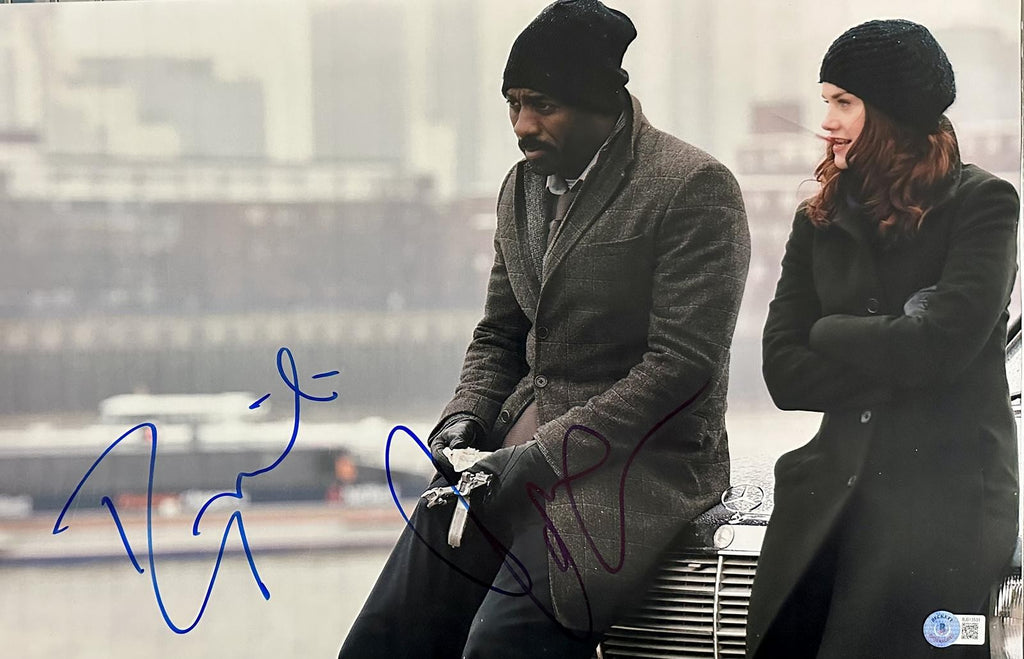 Idris Elba & Ruth Wilson Signed Luther Photo 12x18 BECKETT0
