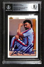 Ivan Calderon Signed 1992 Upper Deck Expos Trading Card Beckett0