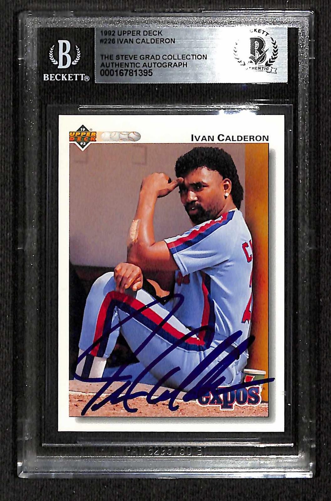 Ivan Calderon Signed 1992 Upper Deck Expos Trading Card Beckett0