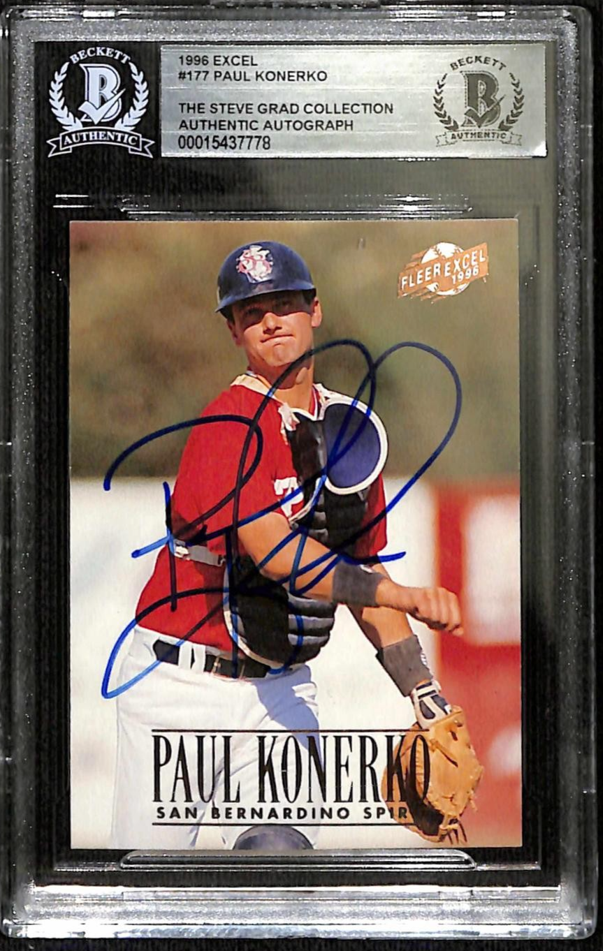 Paul Konerko Signed 1996 Fleer Excel #177 Card Beckett Auto0