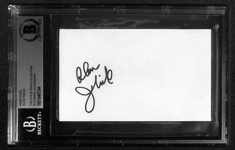 Alan Thicke Growning Pains Signed 3x5 Index Card Beckett Slabbed Autograph0