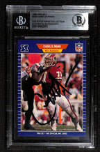Charles Mann Redskins Signed 1989 Pro Set Football Card Beckett Auto0
