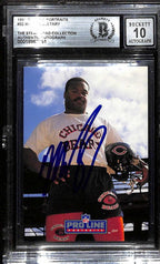 Mike Singletary Signed 1991 Pro Line Portraits Bears Card BAS 10 Auto0