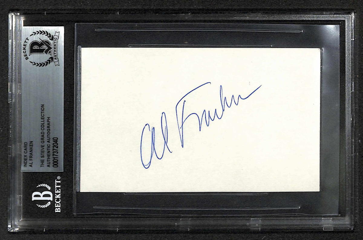 Al Franken SNL Signed 3x5 Index Card Beckett Slabbed Autograph0