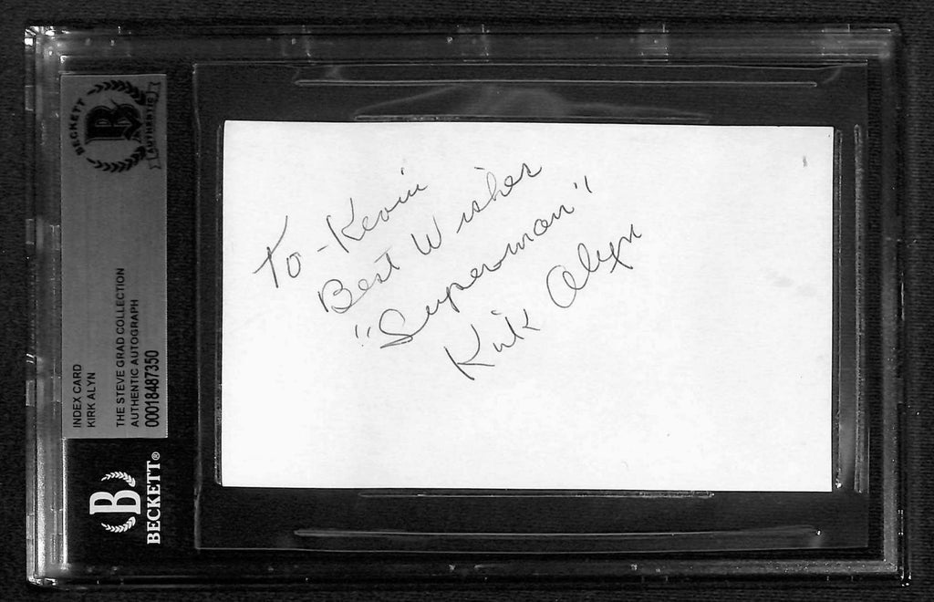 Kirk Alyn Signed "Superman" Inscribed 3x5 Index Card BECKETT0