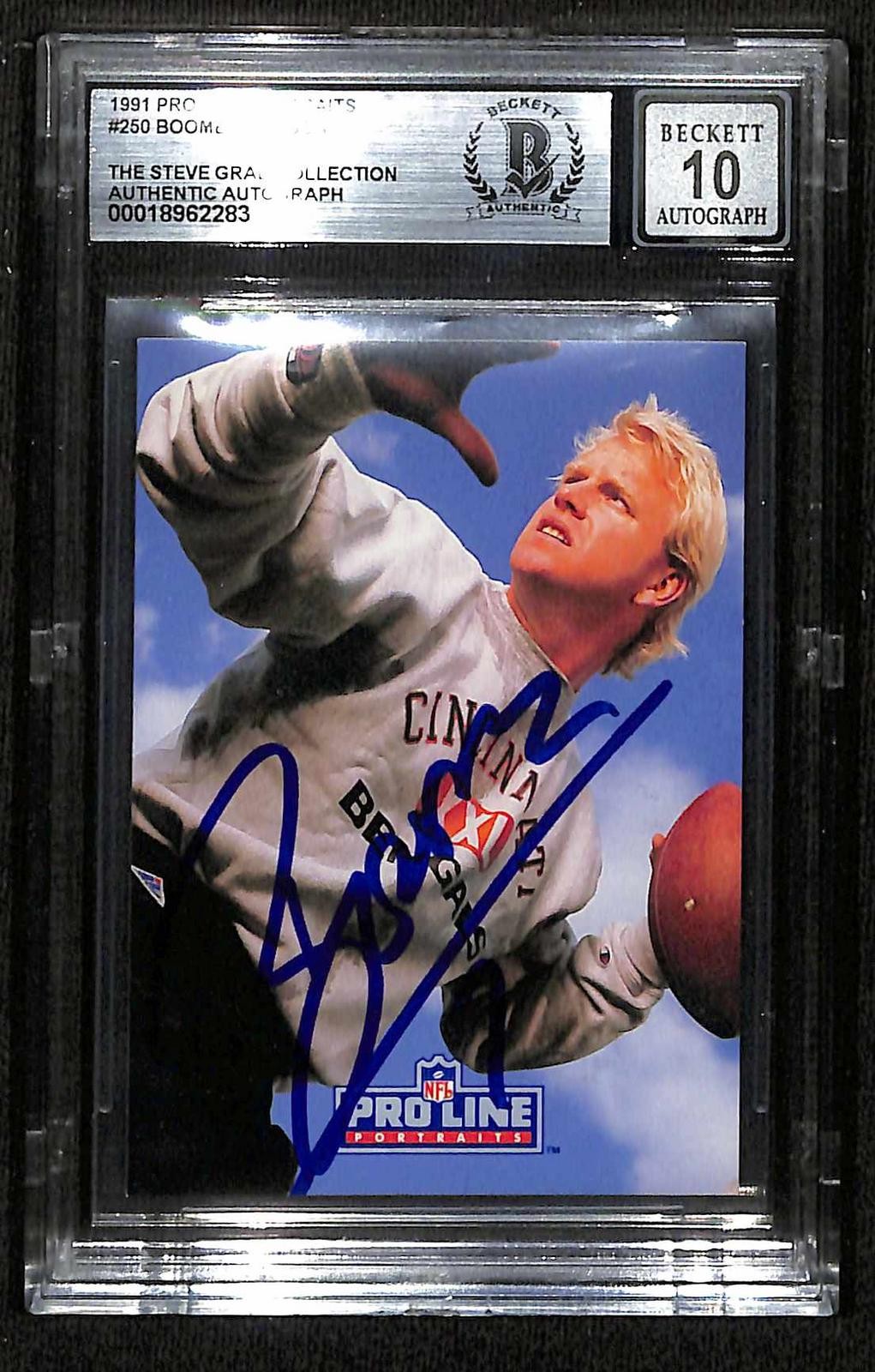 Boomer Esiason Bengals Signed 1991 Pro Line Portraits Card BAS Auto 100