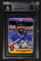 Ivan Calderon Signed 1986 Fleer Mariners Rookie Card Beckett (RC)0