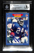 Ottis Anderson Signed 1989 Pro Set NY Giants Card Beckett0