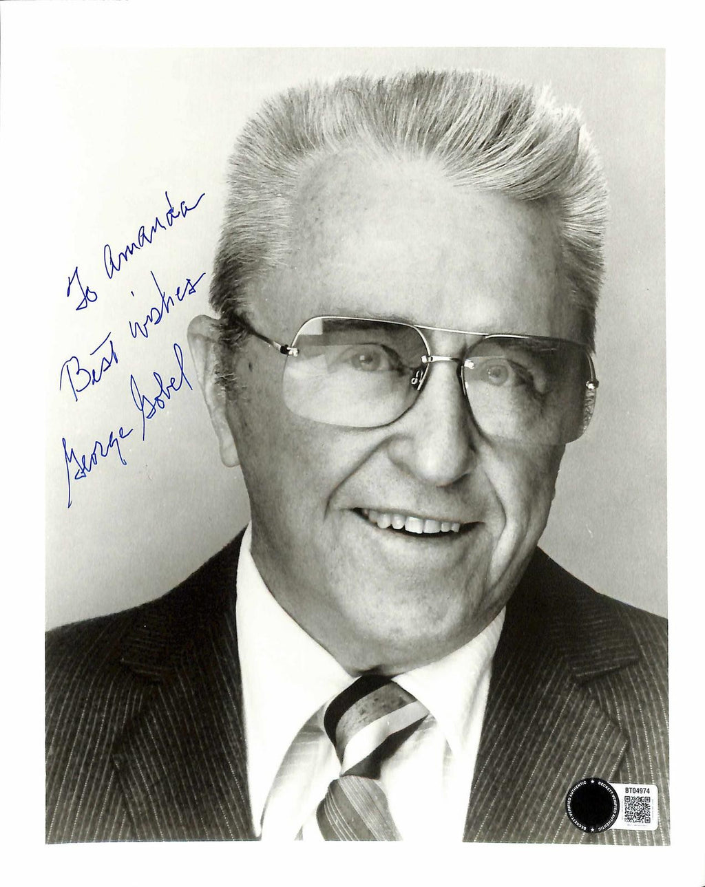 George Gobel Signed Inscribed Black and White Photo 8x10 Beckett0