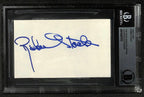 Robert Stack The Untouchables Signed Index Card Beckett Slab0