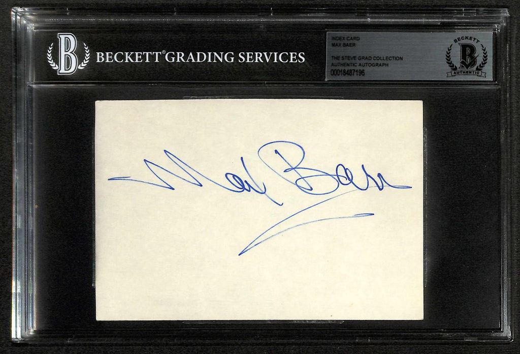 Max Baer "Jethro" Beverly Hillbillies Signed 5x7 Index Card Beckett0