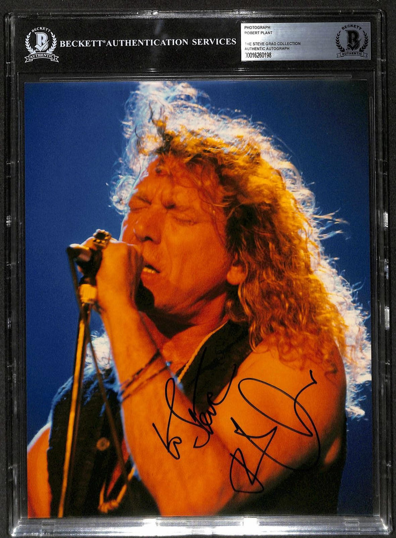 Robert Plant Signed Led Zeppelin 8x10 Photo Beckett (Grad Collection)0