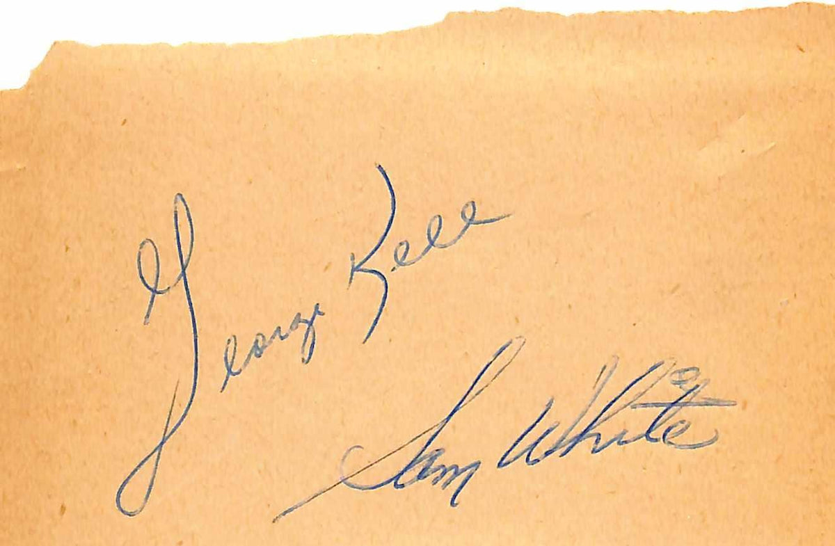George Kell & Sam White Boston Red Sox Signed Cut Autograph0