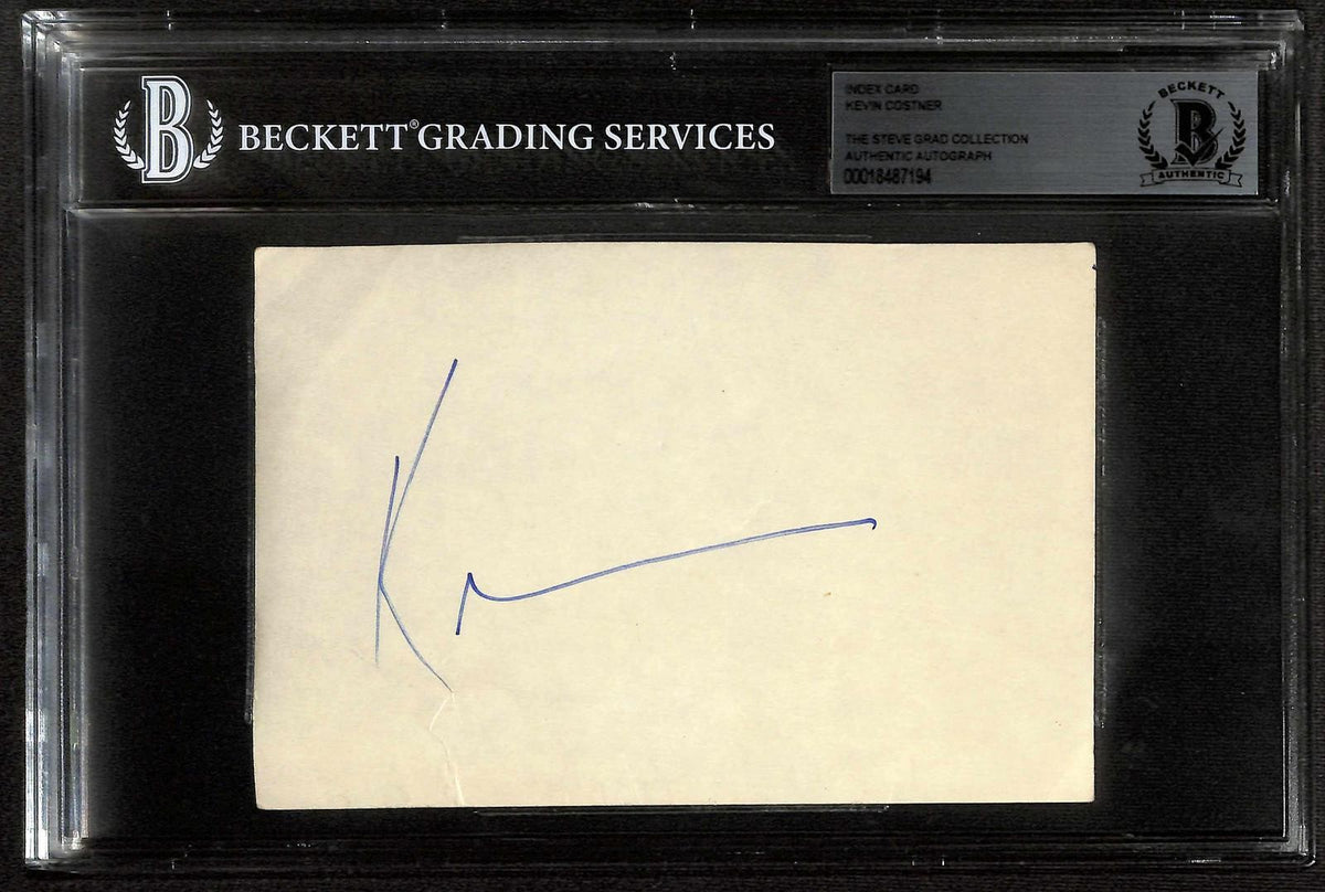 Kevin Costner Yellowstone Signed Index Card Beckett Slabbed Autograph0