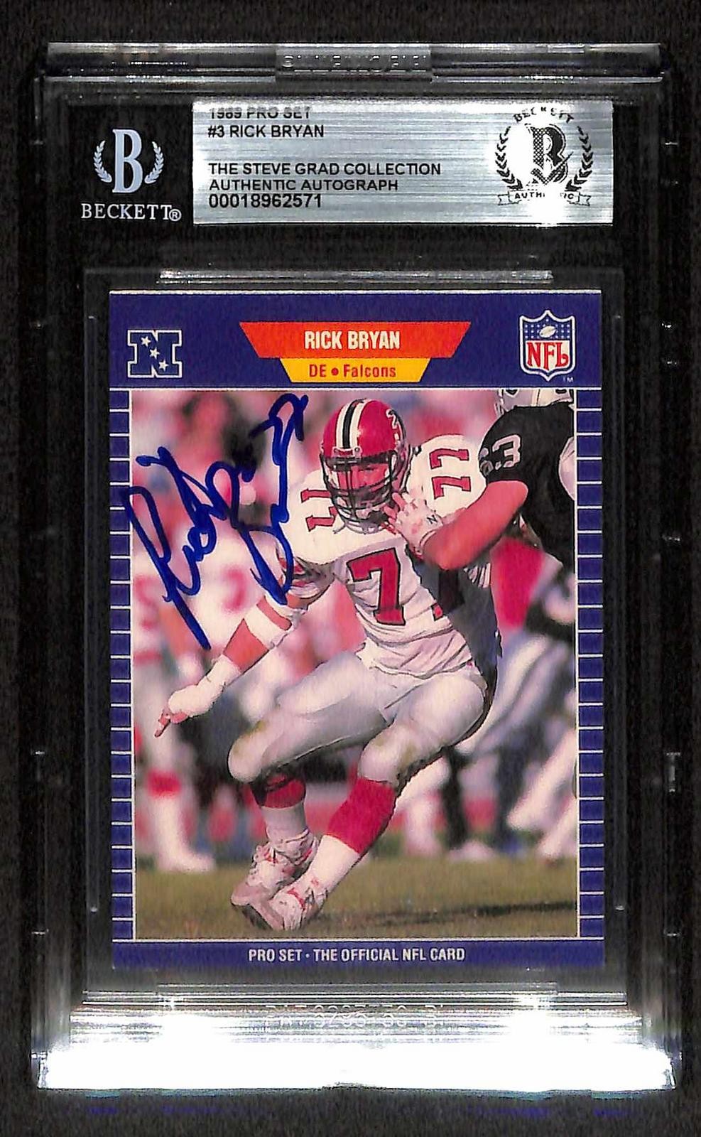 Rick Bryan Signed 1989 Pro Set Atlanta Falcons Card Beckett0
