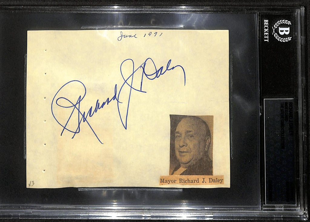Richard J. Daley Former Chicago Mayor Signed Album Page Beckett0