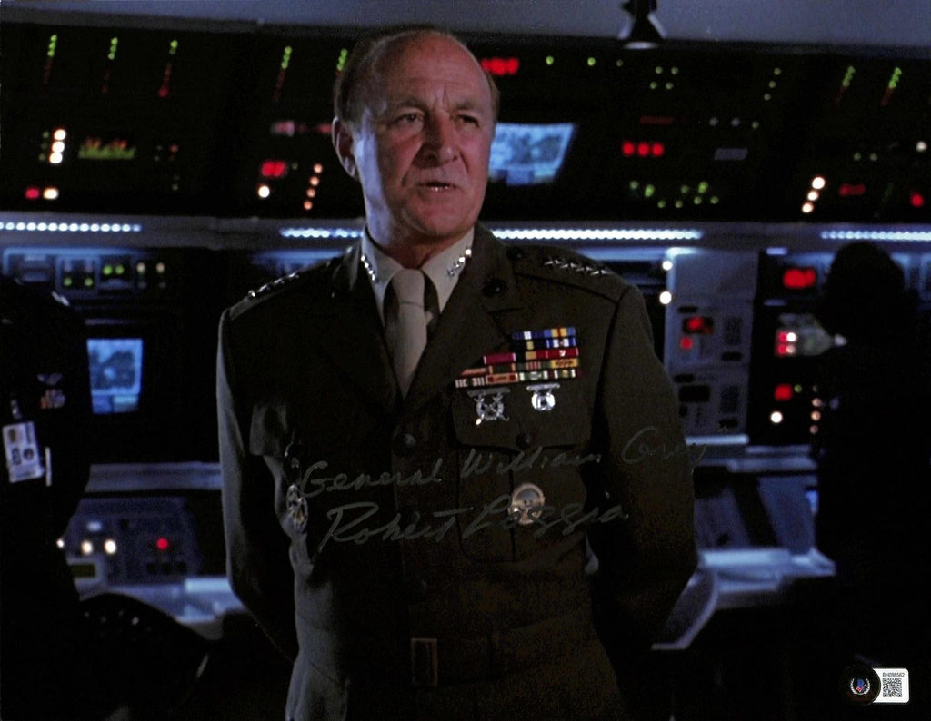 Robert Loggia Independence Day Signed & Ins 11x14 Photo General William Grey BAS0