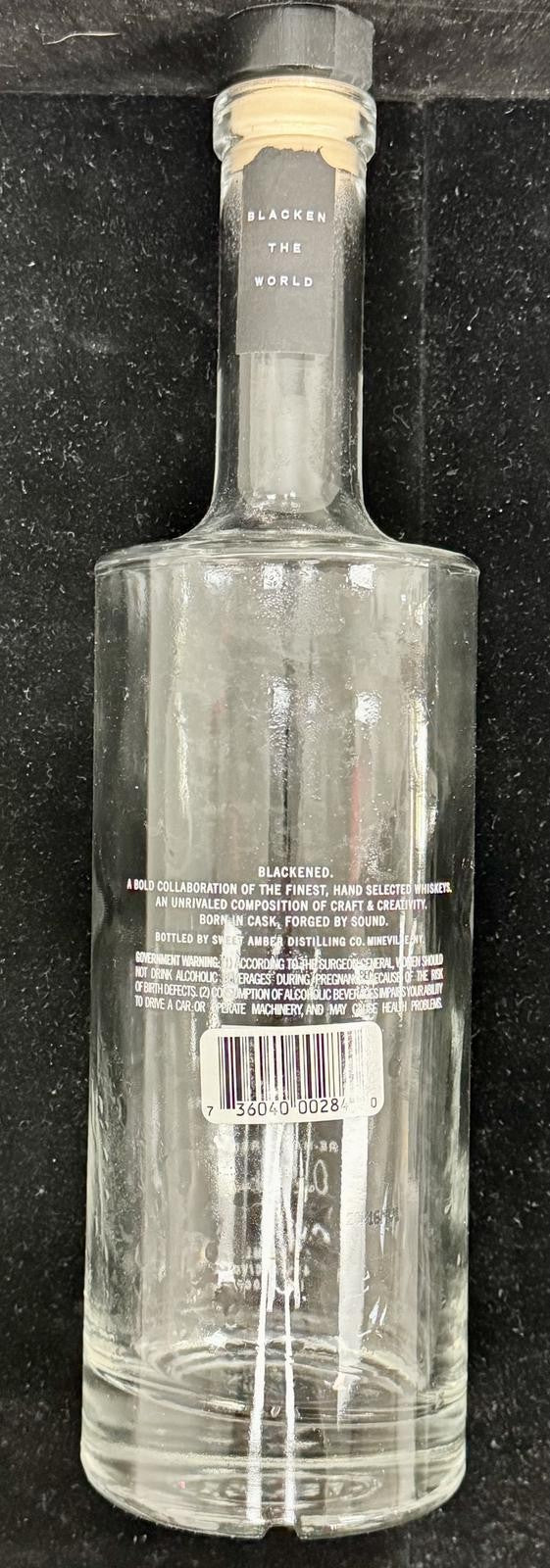 James Hetfield Metallica Founder Signed Blackened Whiskey Bottle Beckett1