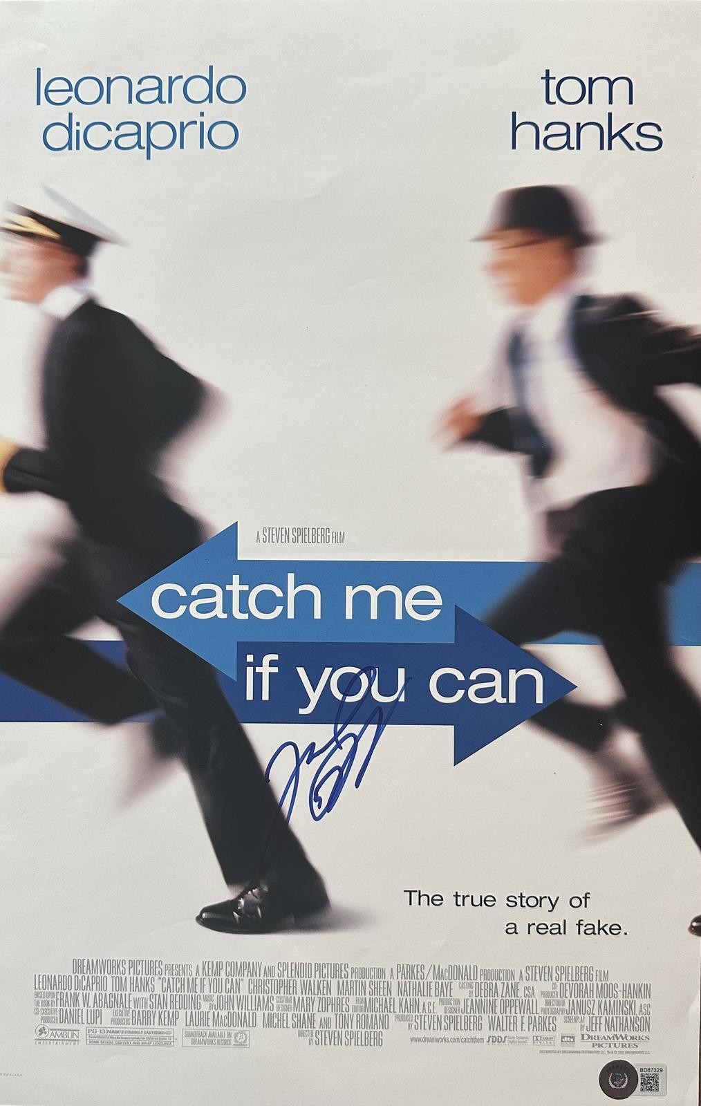 Leonardo DiCaprio Catch Me If You Can Signed 12x18 Mini Poster BECKETT0