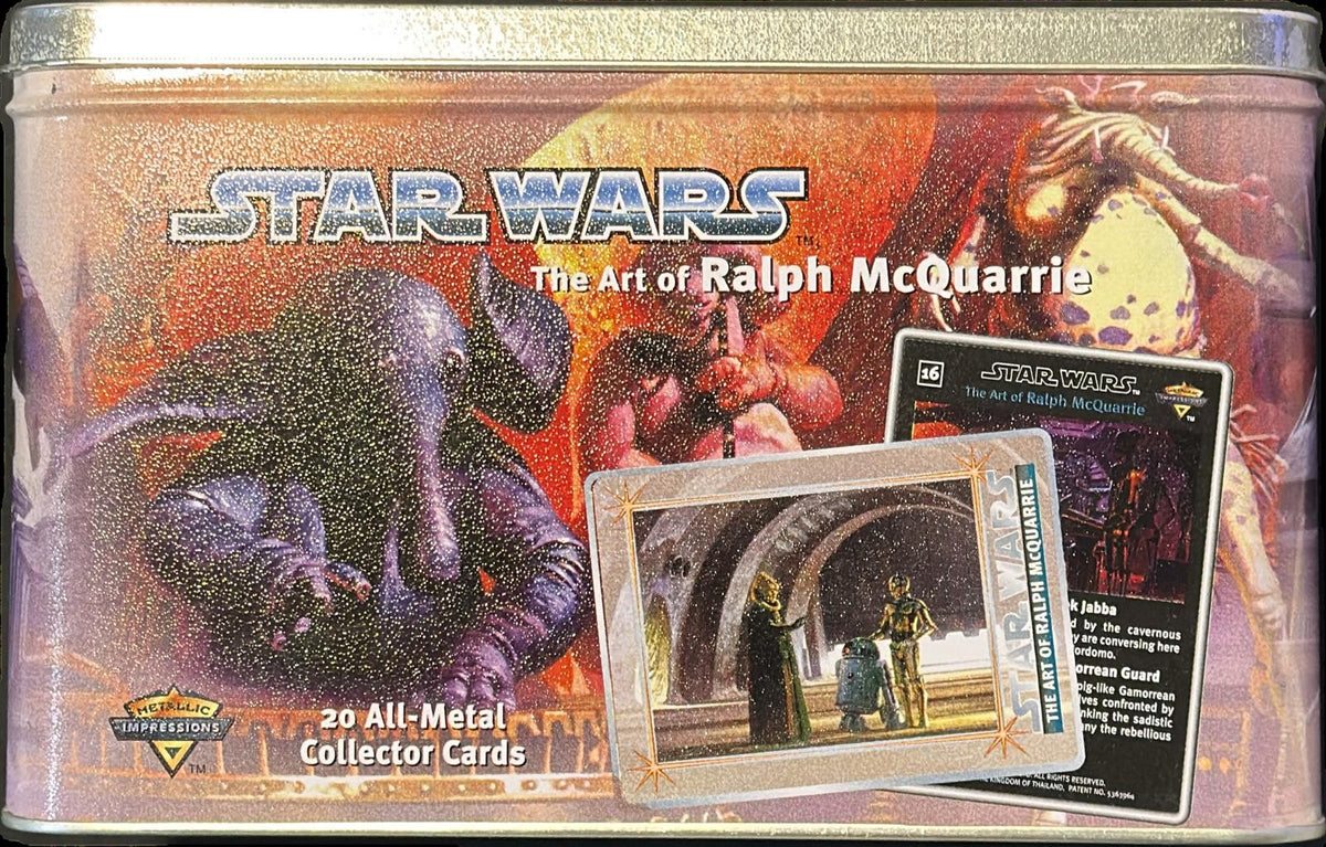 Ralph McQuarrie RARE Signed Star Wars 1996 Metal Collector Card Box BAS2