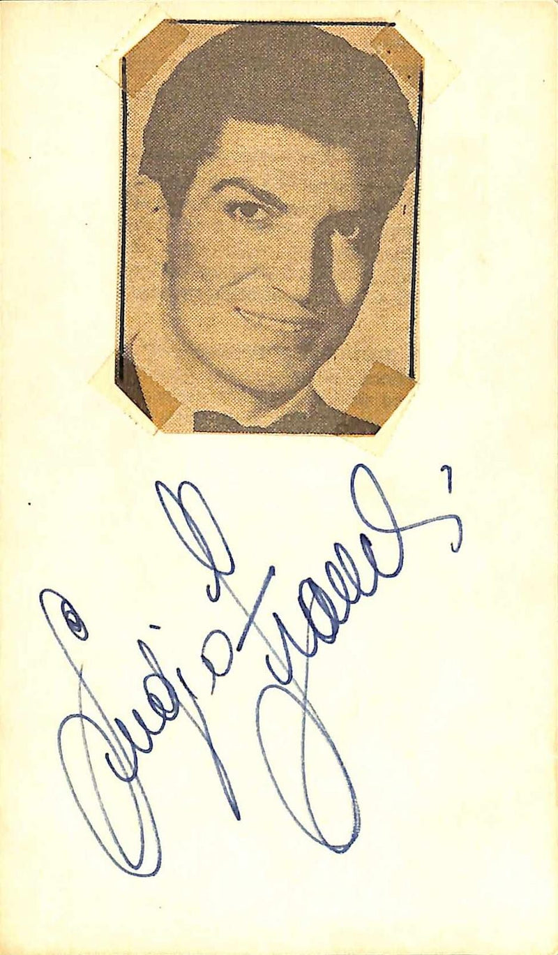 Sergio Franchi Italian Tenor signed 3x5 Index Card Beckett authenticated0