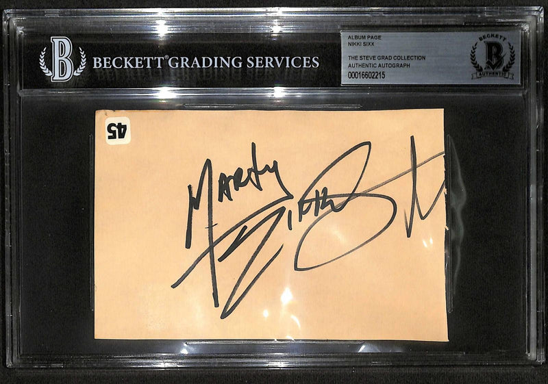 Nikki Sixx Vintage Signed Album Page Beckett Slab0